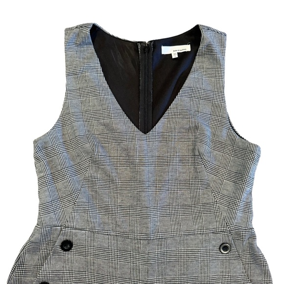 June & Hudson Glen Plaid Houndstooth Wide Leg Jumpsuit - Picture 4 of 16